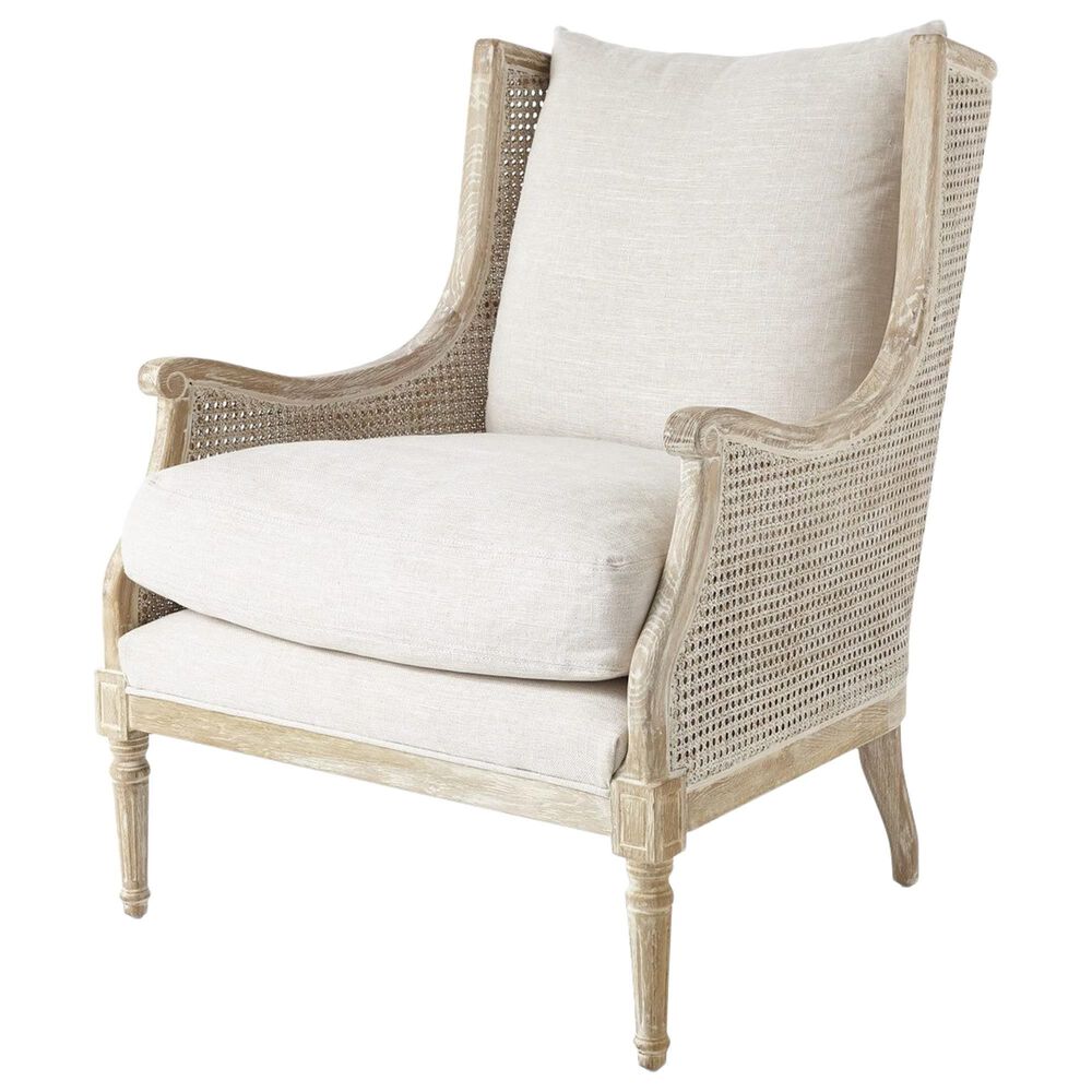 Tamara Day Splendid Home Furniture Walker Cane Back Chair with Borneo Light Brown Cushion in White Wash Finish, , large