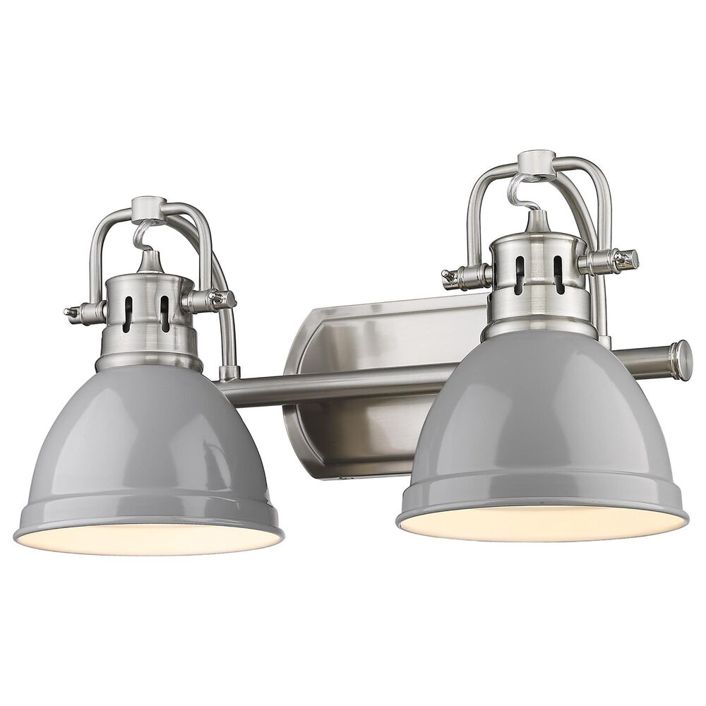 Golden Lighting Duncan 2-Light Bath Vanity in Pewter and Glossy Gray, , large