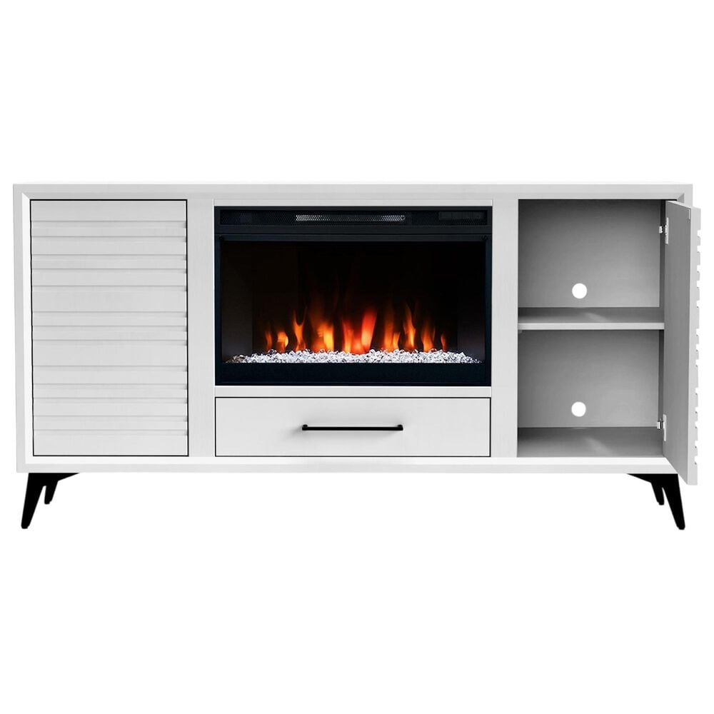 Legends Home Malibu 64" Fireplace Console in White, , large