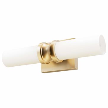 Hunter Lenlock 16" 2-Light Vanity with Cased White Shade in Alturas Gold, , large