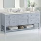 James Martin Vanities Breckenridge 72" Double Bathroom Vanity in Serenity Blue with 3 cm Victorian Silver Quartz Top and Rectangular Sinks, , large