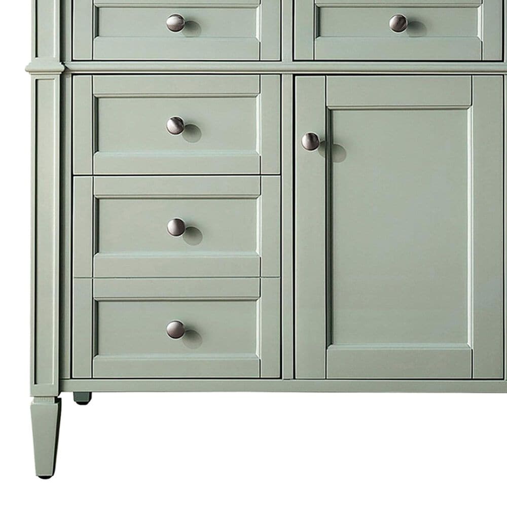 James Martin Vanities Brittany 48&quot; Single Bathroom Vanity in Sage Green with 3 cm White Zeus Quartz Top and Rectangular Sink, , large