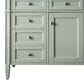James Martin Vanities Brittany 48" Single Bathroom Vanity in Sage Green with 3 cm White Zeus Quartz Top and Rectangular Sink, , large