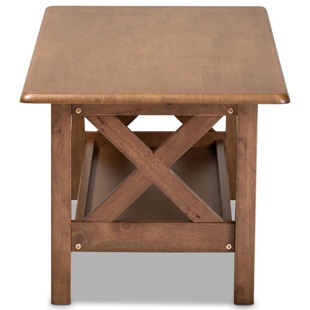 Baxton Studio Reese Coffee Table in Walnut Brown, , large