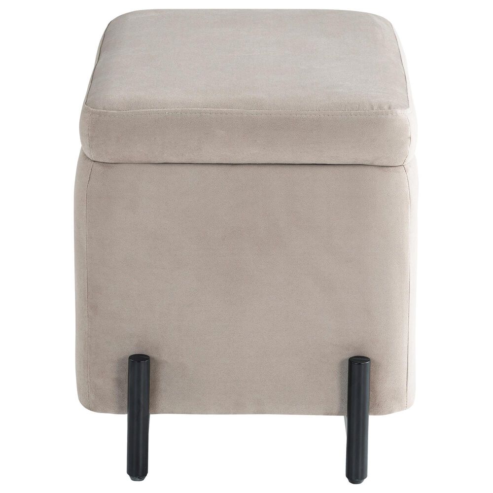 Lifestyle Solutions Kona Small Storage Ottoman in Taupe, , large