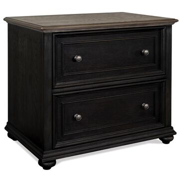 Shannon Hills Regency Lateral File Cabinet in Antique Oak and Matte Black, , large