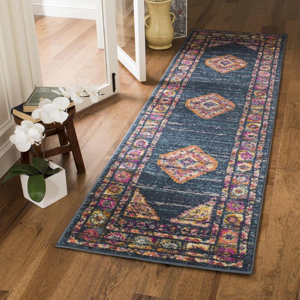 Safavieh Madison MAD133C 2&#39;3&quot; x 8&#39; Blue and Fuchsia Runner, , large