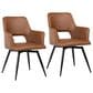 Blue Sun Designs Romano Swivel Dining Arm Chair in Brown Faux Leather, , large