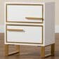 Baxton Studio Giolla 2-Drawer End Table in White and Gold, , large