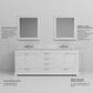 Lexora Home Dukes 80" Double Bathroom Vanity in White with 2 cm White Carrara Marble Top and Rectangular Sinks, , large