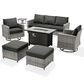 HOMLUX 7 Piece Outdoor Patio Set in Black, , large