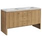 James Martin Vanities Hudson 60" Double Bathroom Vanity in Light Natural Oak with 3 cm Eternal Jasmine Pearl Silestone Top, Rectangular Sinks and FreePower Wireless Charger, , large