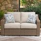 Ashley Laguna Heights Stationary Loveseat with Cushions in Beige, , large
