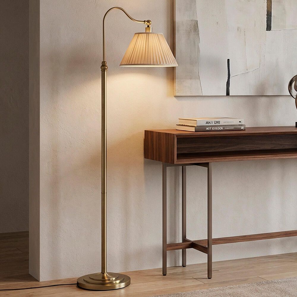 Adesso Shiloh Floor Lamp in Antique Brass, , large
