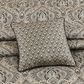 J. Queen New York Maren 16" Square Throw Pillow in Antique Gold, Beige, and Chocolate, , large