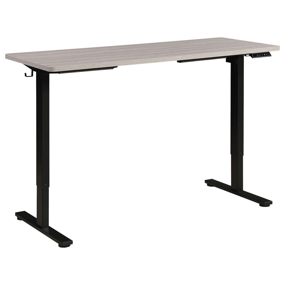 OSP Home Primo 60&quot; Electric Sit Stand Desk in Black and Light Gray, , large