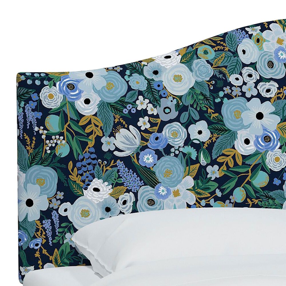 Rifle Paper Co Crafted by Cloth &amp; Company Mayfair Twin Headboard in Garden Party Blue, , large