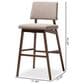 Baxton Studio Colton Bar Stool with Light Gray Cushion in Walnut Brown (Set of 2), , large