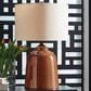 Ashley Aaleahya Table Lamp in Distressed Rust-Red and Black, , large