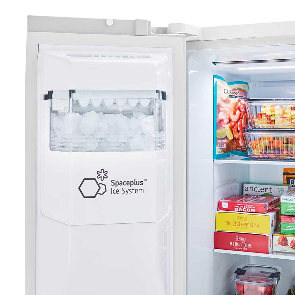 LG 27.2 Cu. Ft. Side-by-Side Refrigerator with Smooth Touch Ice Dispenser in Smooth White, , large