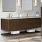 James Martin Allamari 72" Double Bathroom Vanity in Sable with 3 cm Victorian Silver Silestone Top and Rectangular Sinks, , large