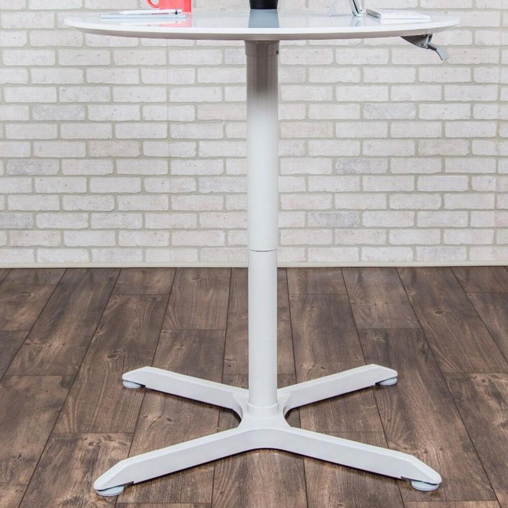 Luxor 32" Pneumatic Adjustable Cafe Table in White, , large