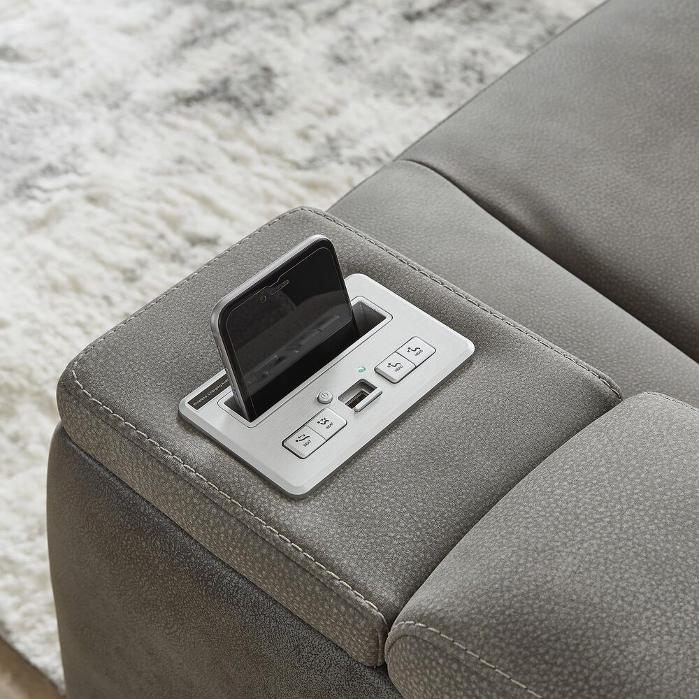 Ashley Next-Gen DuraPella Power Reclining Loveseat with Console in Slate, , large