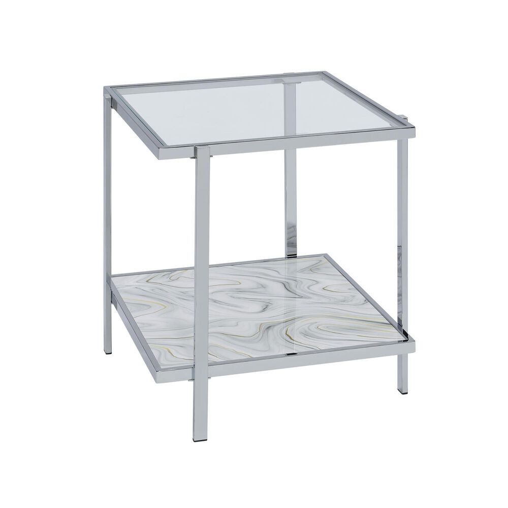 Steve Silver Mike End Table in White, , large