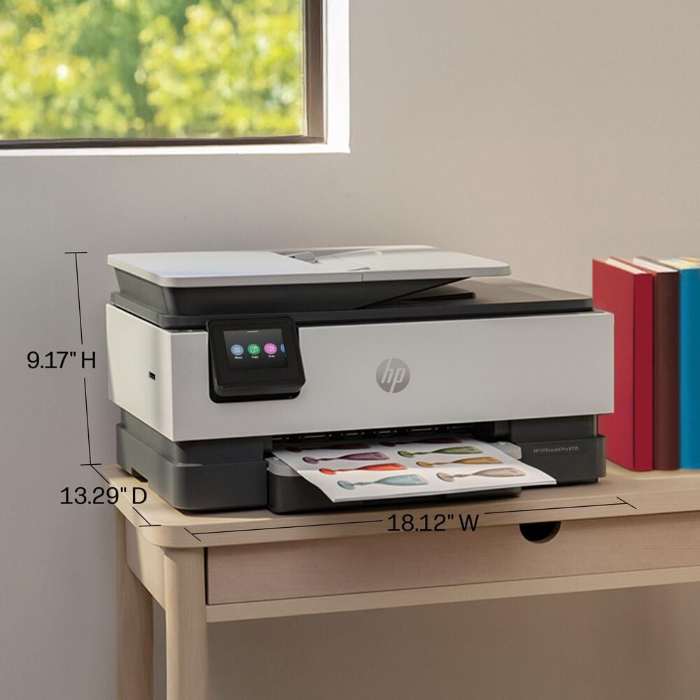 HP OfficeJet Pro 8135 All-in-One Printer in White and Charcoal, , large
