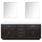 Lexora Home Abbey 84" Double Bathroom Vanity in White Oak with 2 cm White Quartz Top, Rectangular Sinks and 34" Mirrors, , large
