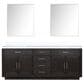 Lexora Home Abbey 84" Double Bathroom Vanity in White Oak with 2 cm White Quartz Top, Rectangular Sinks and 34" Mirrors, , large
