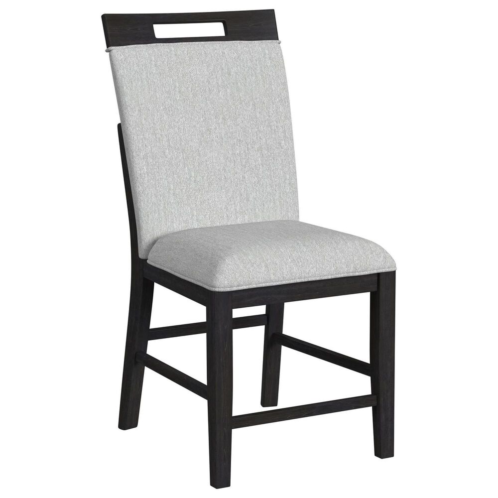 Mayberry Hill Transcend Counter Side Chair with Light Grey Fabric in Charcoal, , large