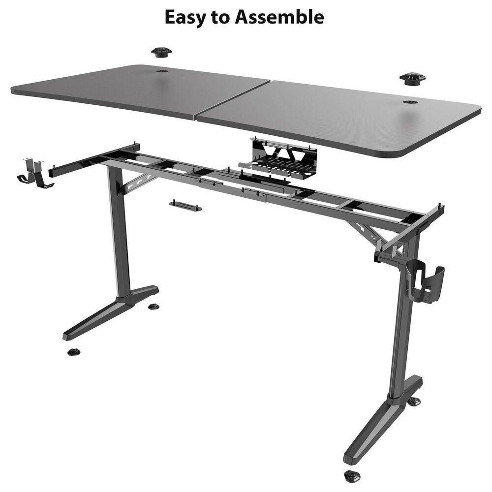 Eureka Ergonomic Full-Surface Mousepad Gaming Desk in Black, , large