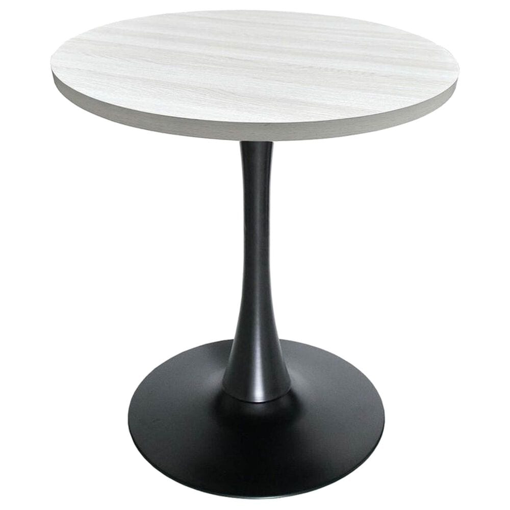Leisuremod LeisureMod Bristol Dining table, Black Base with 27 Round Light Natural MDF top, , large