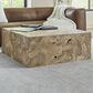 TimberHaus Teak Slice Square Coffee Table in Bleached Teak, , large