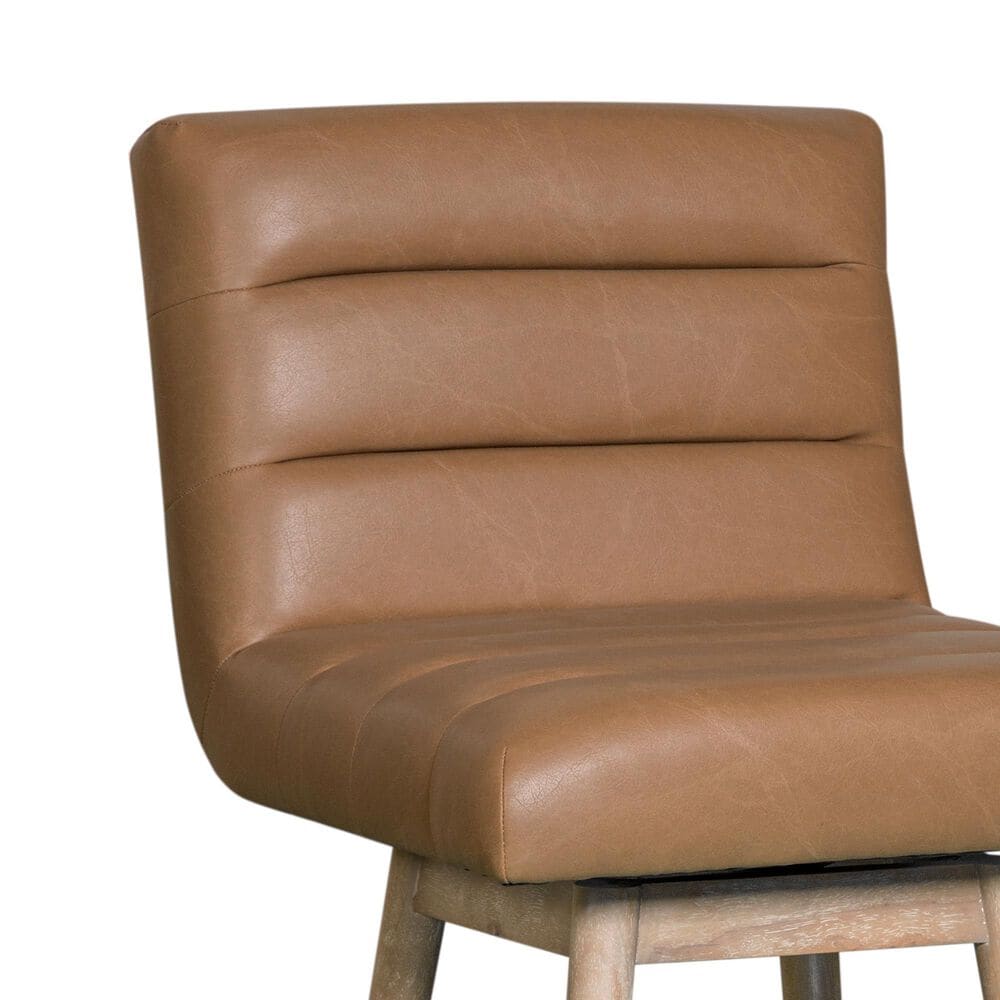 Armen Living Elias 26" Swivel Counter Height Stool in Washed Wood, , large