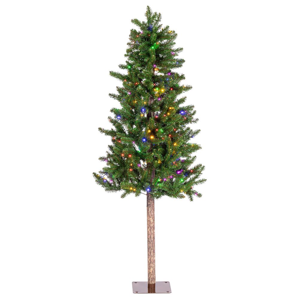 The Gerson Company 6&#39; Alpine Pre-Lit Artificial Christmas Tree in Green, , large