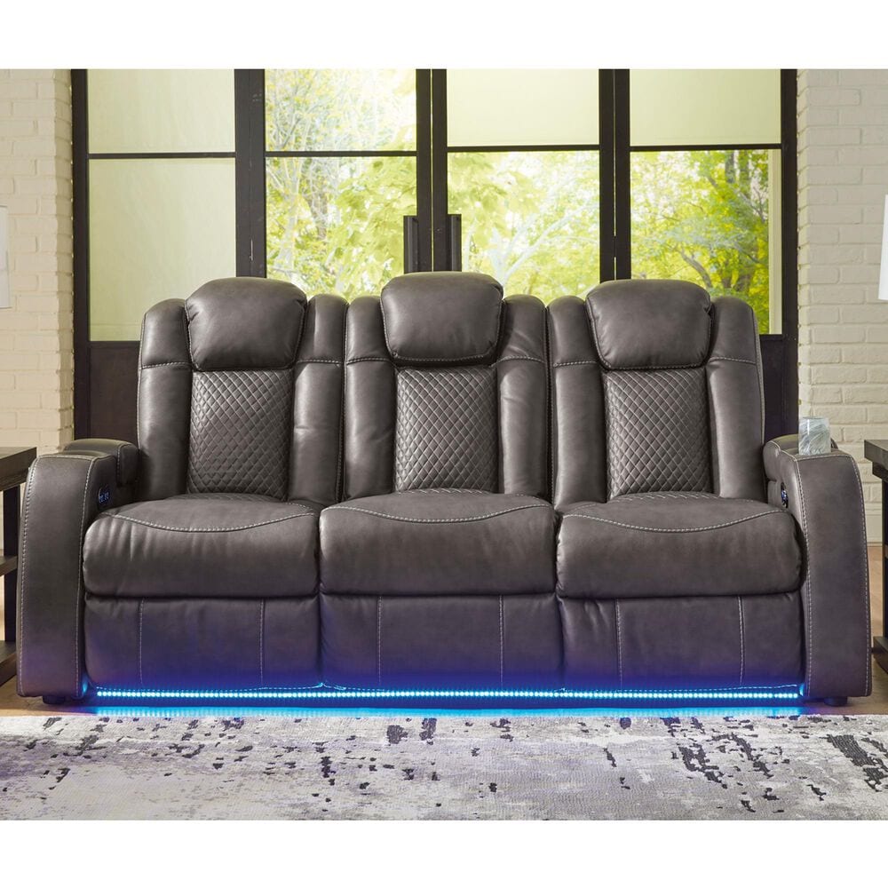 Ashley Fyne-Dyme 2-Piece Power Reclining Living Room Set in Shadow, , large