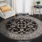 Amer Rugs Alexandria 6"7" Round Black and Ivory Area Rug, , large
