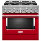 KitchenAid 36" Professional Dual Fuel Range in Passion Red, , large