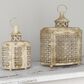 Maple and Jade Rustic Metal Lantern in Beige (Set of 2), , large