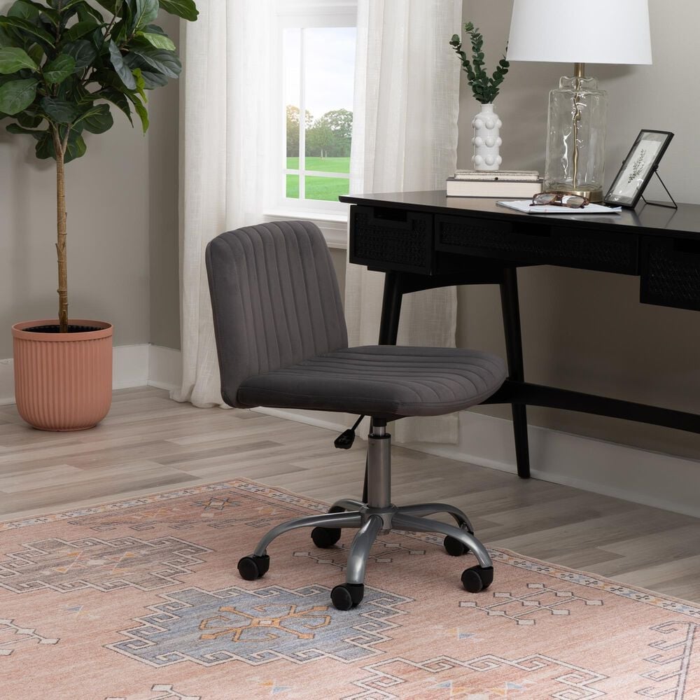 Linon Home Decor Stratton Office Chair in Grey, , large