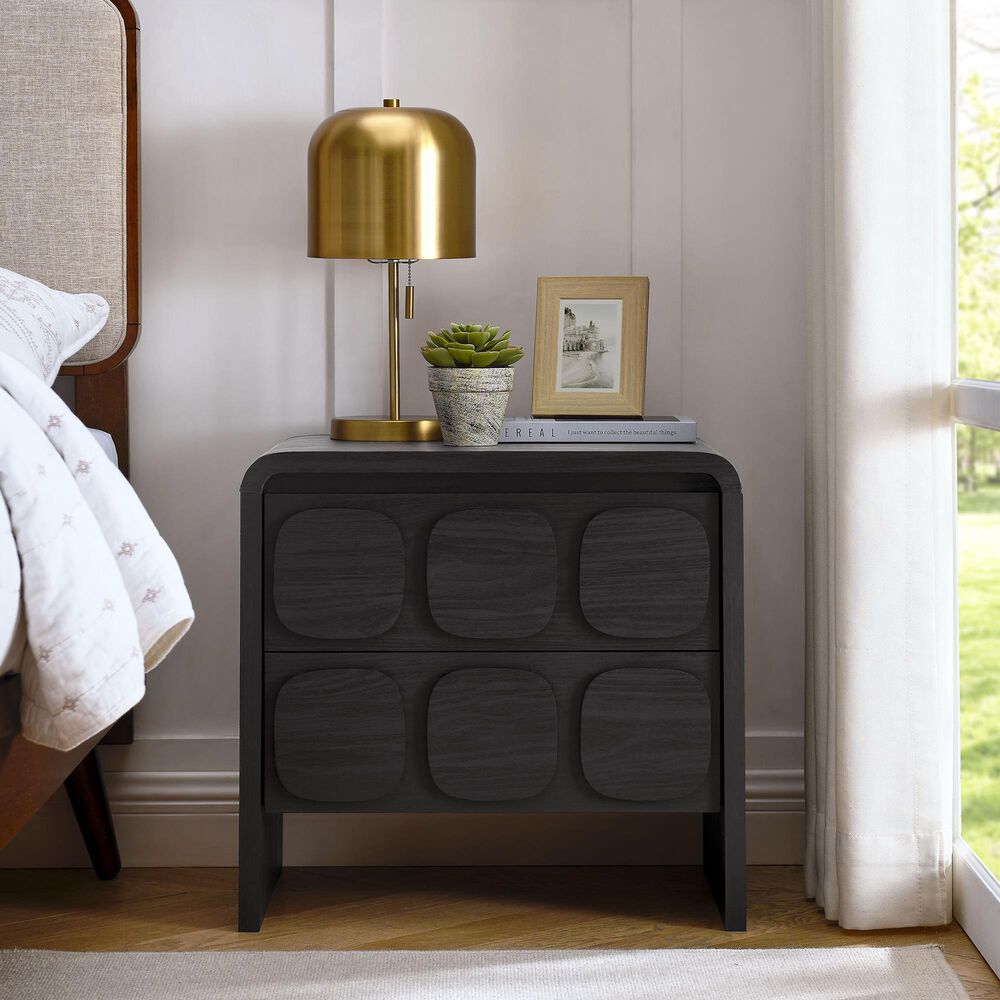 Modway Toscana 2 Drawer Nightstand in Black, , large