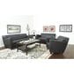 OSP Home Stationary Loveseat with Cherry Legs in Black, , large