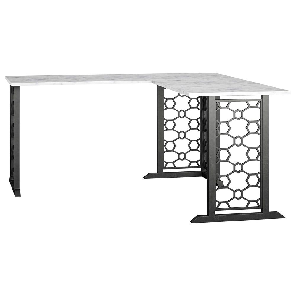 DHP Ella L-Desk in White Marble, , large