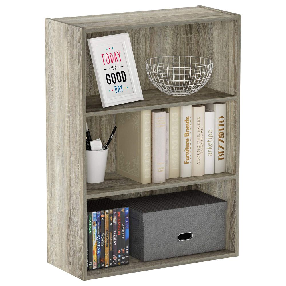 HOMLUX 3-Tier Open Shelf Bookcase in Sonoma Oak, , large