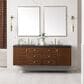 James Martin Vanities Amberly 72" Double Bathroom Vanity in Walnut with 3 cm Charcoal Soapstone Quartz Top and Rectangular Sinks, , large