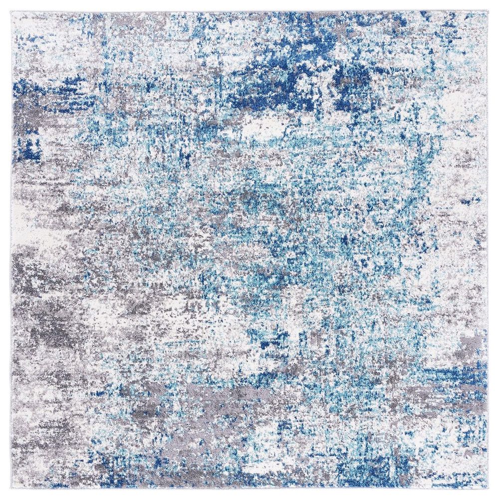 Safavieh Aston  3" Square Light Blue and Grey Area Rug, , large