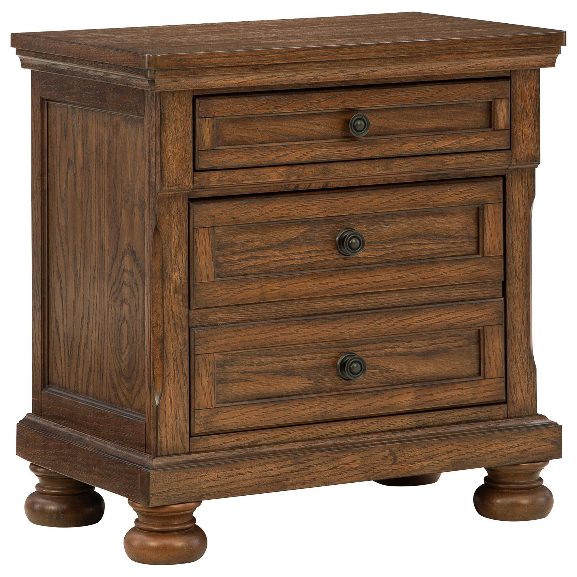 u.　クイーンアナ Ashley Zackaryn 4 Piece Queen Bedroom Set in Warm Brown with Panel