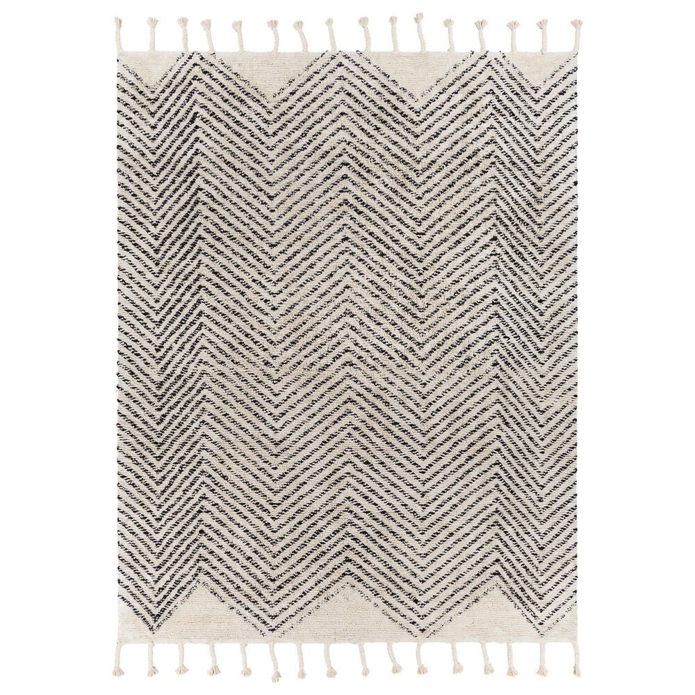 Surya Khemisset 8" x 10" Charcoal and Cream Area Rug, , large